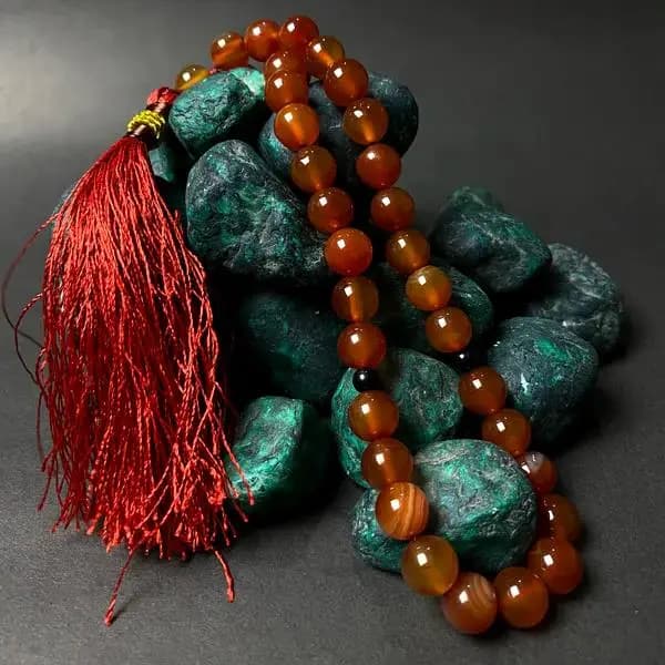 Real Yamni Aqeeq stone (34 beads Tasbih)